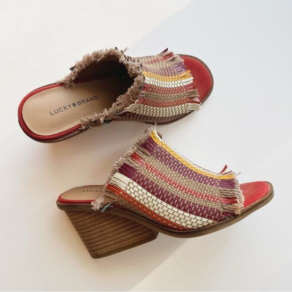 Lucky Brand Leyshia Wedge Heel Mule Woven - Picture 2 of 6